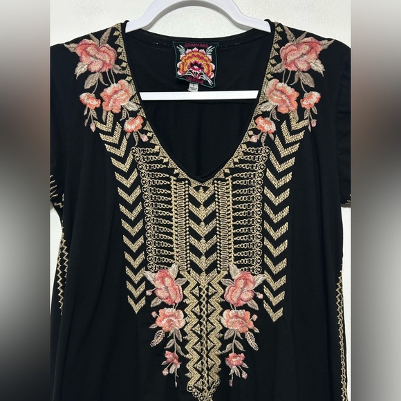 Johnny Was Rianne Embroidered Boho Drape Shirt - Picture 6 of 13